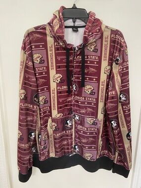 FSU Seminoles Maroon & Gold Full-Zip Hoodie Rare